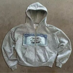 Gray Zip-Up Hoodie